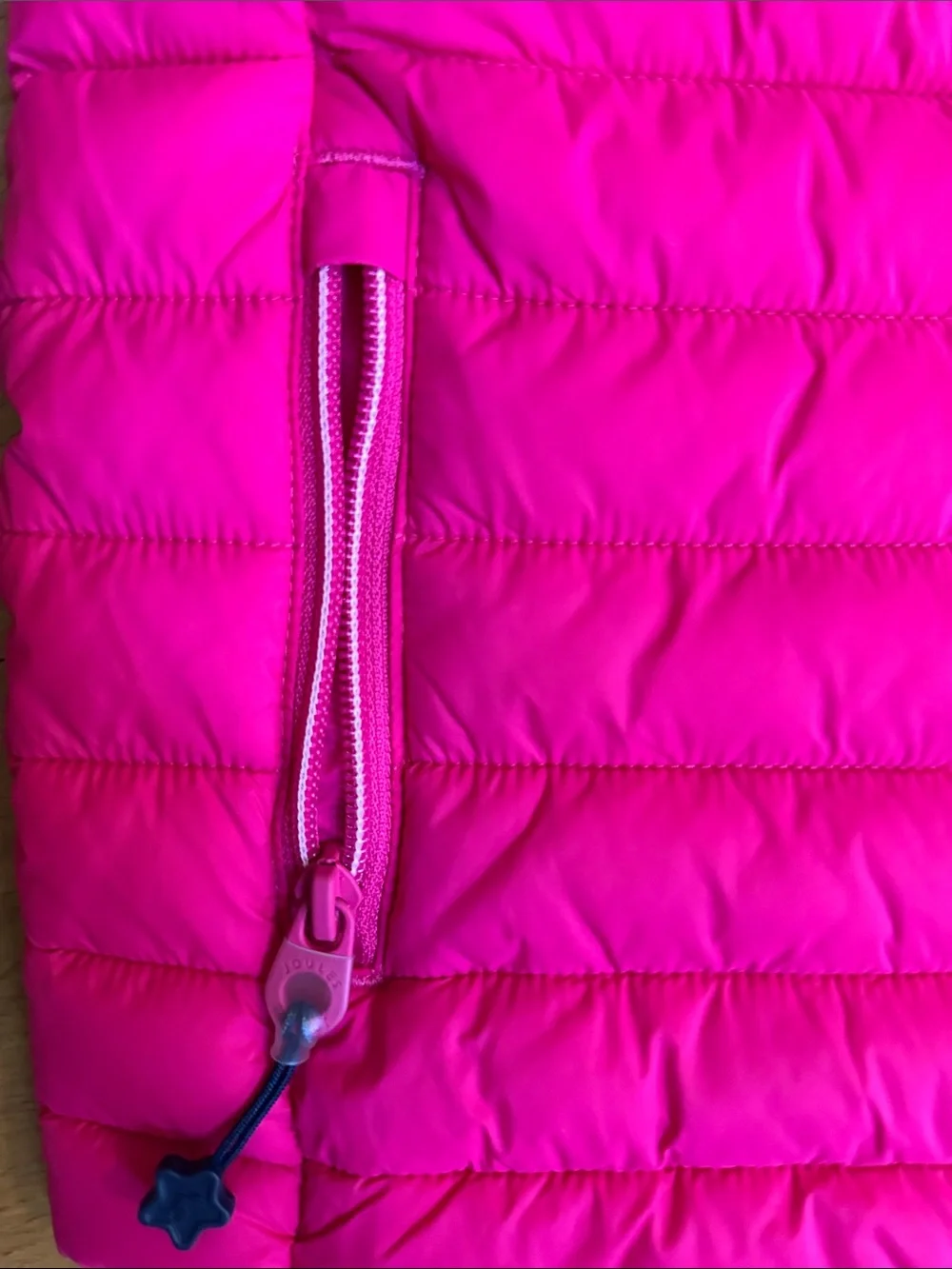 Joules Girls Hot Pink Quilted Puffer Vest